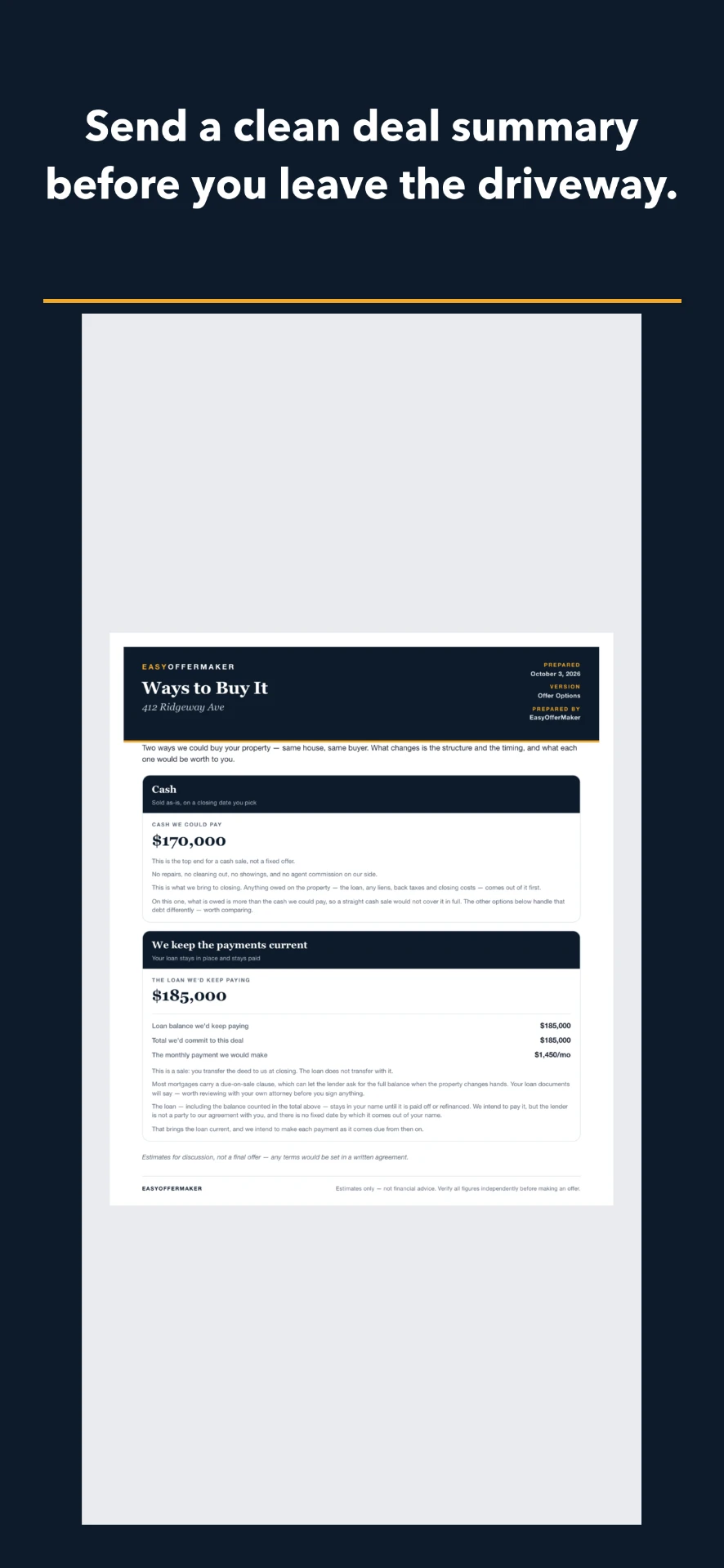 Exported PDF deal summary